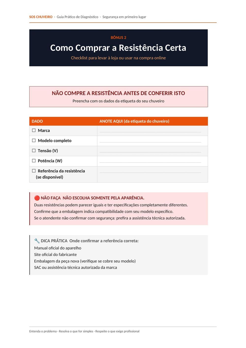 Página real do bônus 2, Como Comprar a Resistência Certa